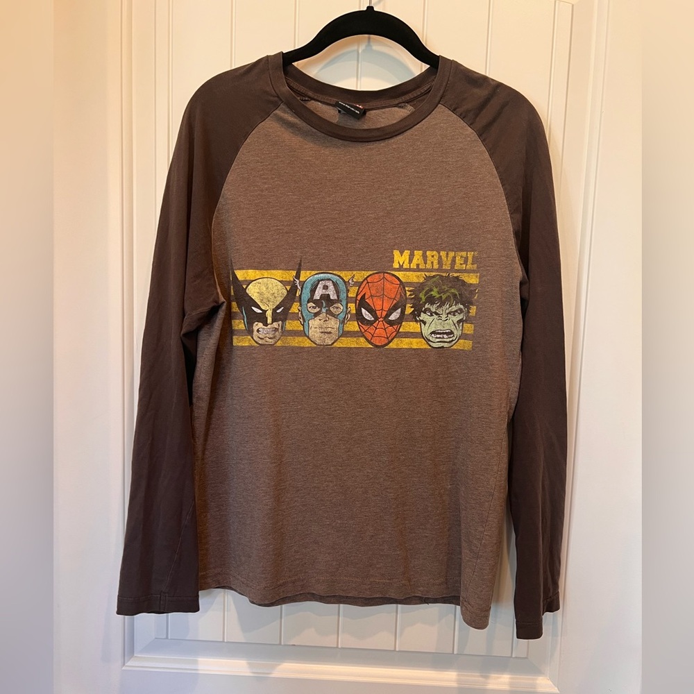 MAD Engine Marvel & Captain America Shield Tshirts, Both Medium Thrashed - Picture 2 of 15